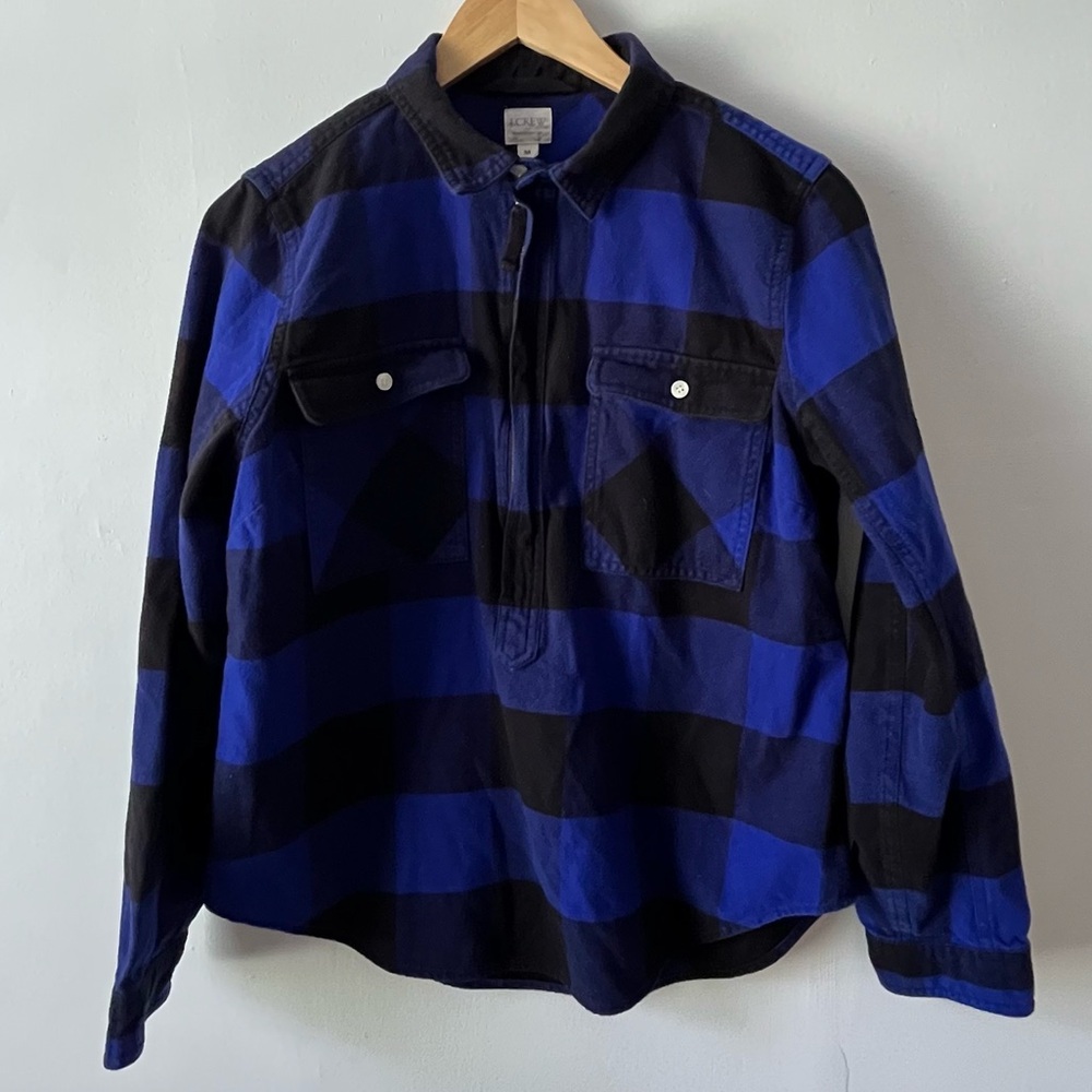 J Crew buffalo check gingham half zip flannel